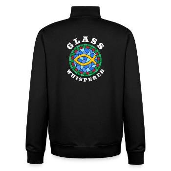 Stained Glass Art Stained Glass Artist - Unisex Organic Zip Sweatshirt by Stanley/Stella - black - Back - AI Model Male 185 light (185cm)