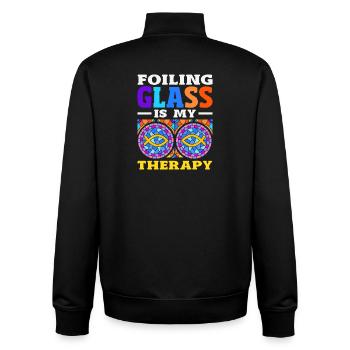 Stained Glass Art Stained Glass Artist - Unisex Organic Zip Sweatshirt by Stanley/Stella - black - Back - AI Model Male 185 light (185cm)