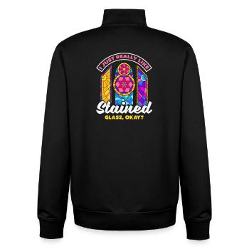 Stained Glass Art Stained Glass Artist - Unisex Organic Zip Sweatshirt by Stanley/Stella - black - Back - AI Model Male 185 light (185cm)