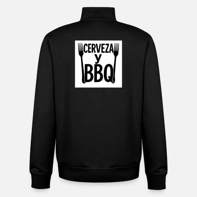 Digital Design "Beer & BBQ" - Unisex Organic Zip Sweatshirt by Stanley/Stella - black