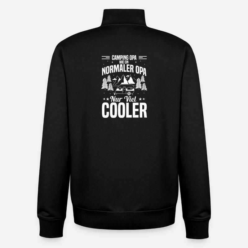 Camper grand-père beaucoup plus frais - Sweat zippé unisexe en coton bio Stanley/Stella - noir
