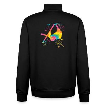Ski alpin Sports d’hiver Ski nordique - Sweat zippé unisexe en coton bio Stanley/Stella - noir - Dos - AI Model Male 185 light (185cm)