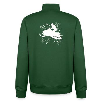 Skidoo Vibrant Schneemobil Abenteuer - Unisex Organic Zip Sweatshirt von Stanley/Stella - Flaschengrün - Hinten - AI Model Male 185 dark (185cm)