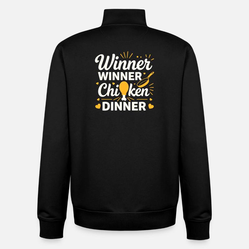 T-shirt Winner Winner Chicken Dinner - Sweat zippé unisexe en coton bio Stanley/Stella - noir