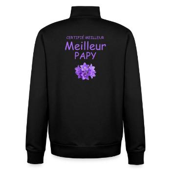 Best Grandpa - Unisex Organic Zip Sweatshirt by Stanley/Stella - black - Back - AI Model Male 185 light (185cm)