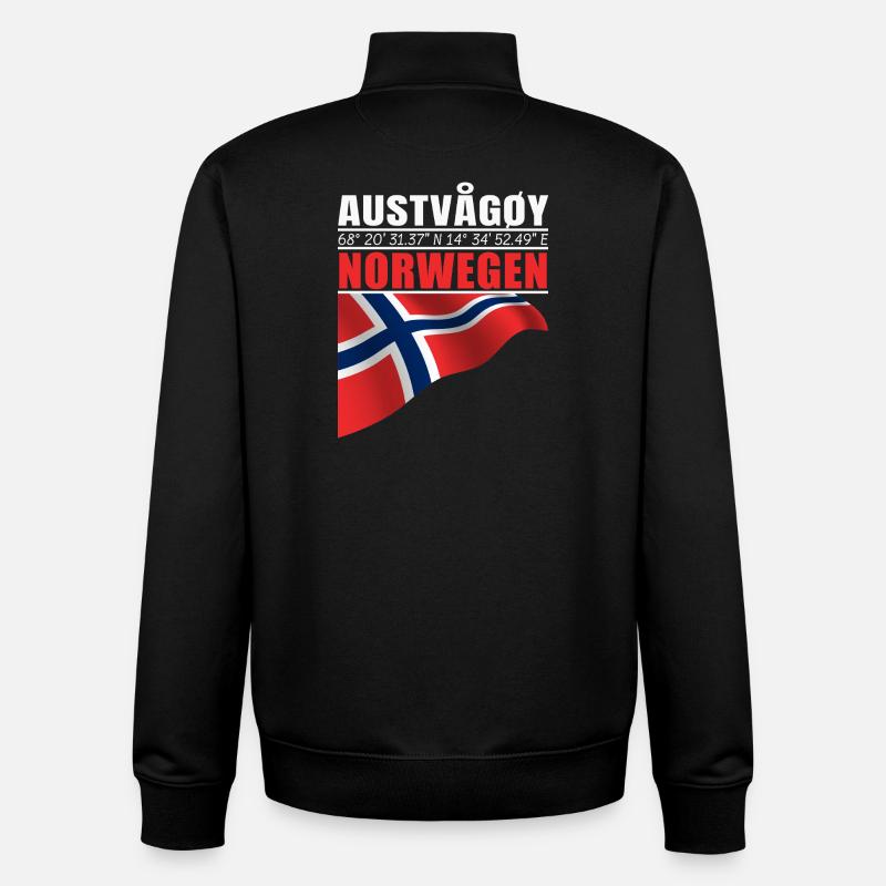 Austvågøy - Unisex Organic Zip Sweatshirt von Stanley/Stella - Schwarz