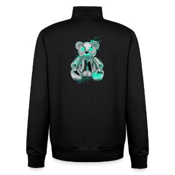 Graffiti Teddy Rebel Street Art - Unisex Organic Zip Sweatshirt by Stanley/Stella - black - Back - AI Model Male 185 light (185cm)
