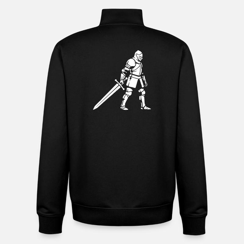 Black Knight Silhouette Shadow - Unisex Organic Zip Sweatshirt by Stanley/Stella - black