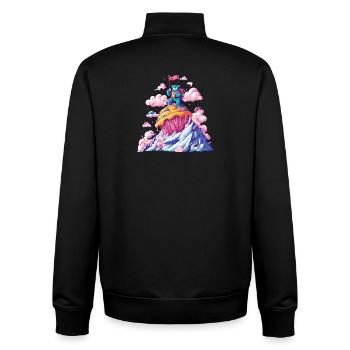 Bärenabenteuer Cupcake Gipfel - Unisex Organic Zip Sweatshirt von Stanley/Stella - Schwarz - Hinten - AI Model Male 185 light (185cm)