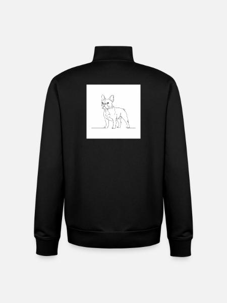 French Bulldog Line Art - Unisex Organic Zip Sweatshirt by Stanley/Stella - black