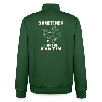 Manchmal bin ich einfach – lustiges Meme-Hühnerei - Unisex Organic Zip Sweatshirt von Stanley/Stella - Flaschengrün - Hinten - AI Model Male 185 dark (185cm)