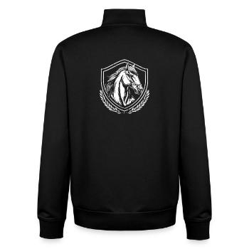 Horse in the Coat of Arms – Laurel of Honour - Unisex Organic Zip Sweatshirt by Stanley/Stella - black - Back - AI Model Male 185 light (185cm)
