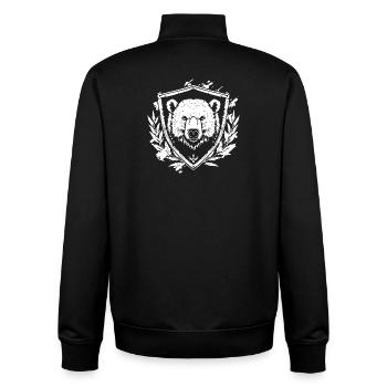 Illustration du bouclier de l’ours - Sweat zippé unisexe en coton bio Stanley/Stella - noir - Dos - AI Model Male 185 light (185cm)