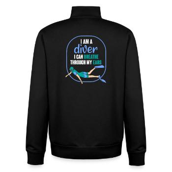 Diving Diver Snorkeling Recreational Diver - Unisex Organic Zip Sweatshirt by Stanley/Stella - black - Back - AI Model Male 185 light (185cm)