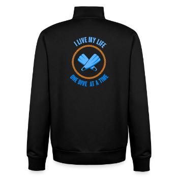 Diving Diver Snorkeling Recreational Diver - Unisex Organic Zip Sweatshirt by Stanley/Stella - black - Back - AI Model Male 185 light (185cm)