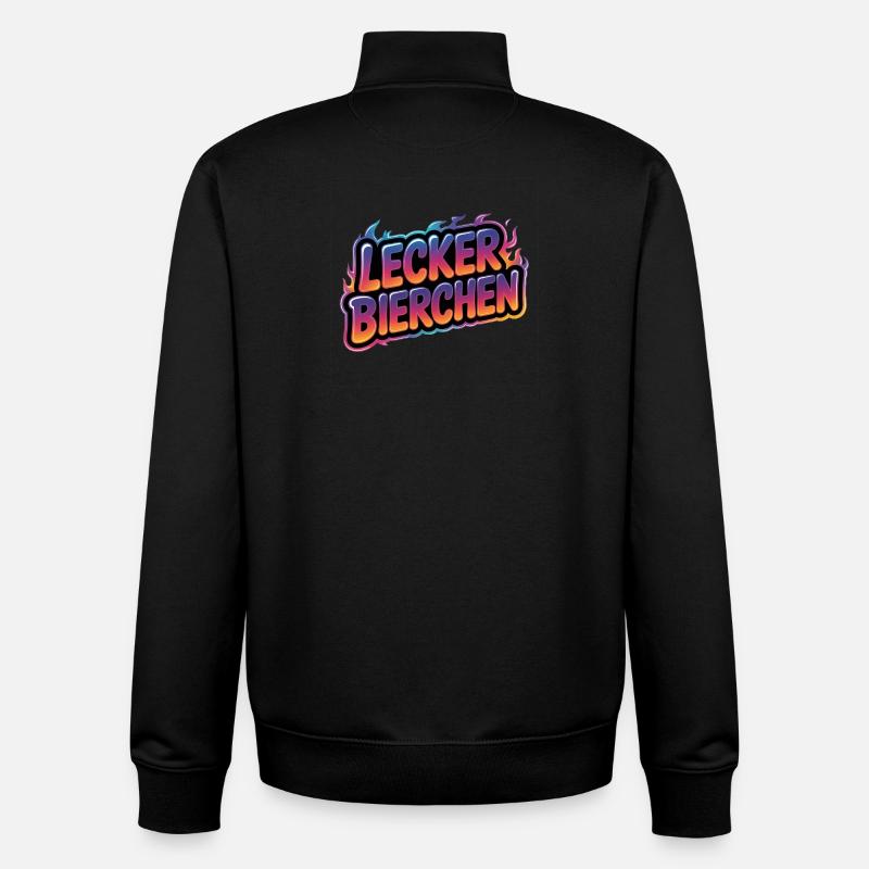 Lecker Bierchen - Funny Alcohol T-Shirt - Unisex Organic Zip Sweatshirt by Stanley/Stella - black