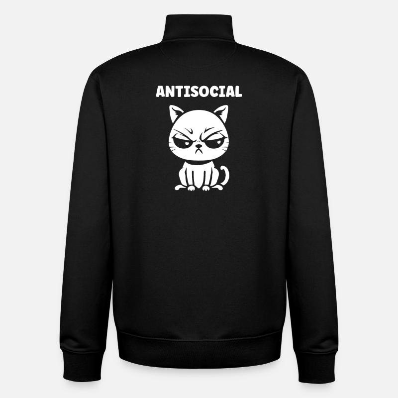Antisocial Black White Chat - Unisex Organic Zip Sweatshirt by Stanley/Stella - black
