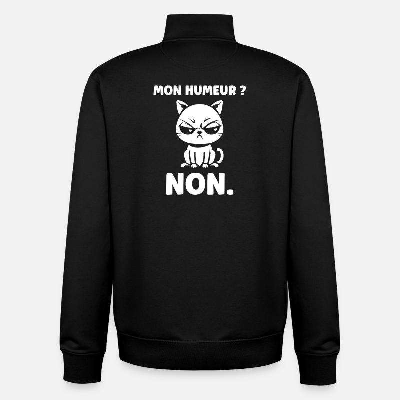Cat My Mood No - Unisex Organic Zip Sweatshirt by Stanley/Stella - black