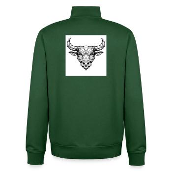 Geometrischer Stierkopf - Unisex Organic Zip Sweatshirt von Stanley/Stella - Flaschengrün - Hinten - AI Model Male 185 dark (185cm)