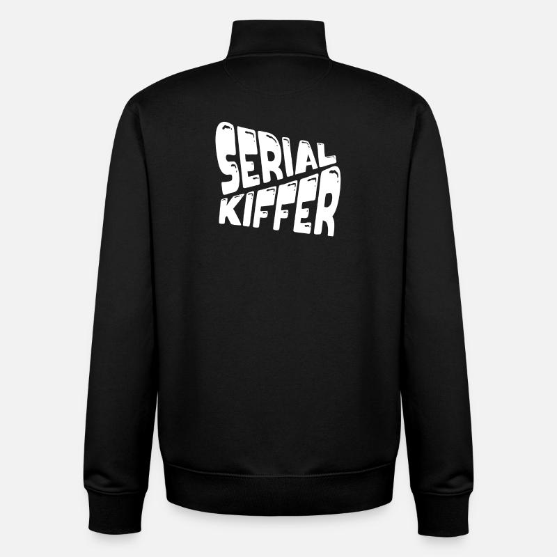 Serial kiffer - Sweat zippé unisexe en coton bio Stanley/Stella - noir