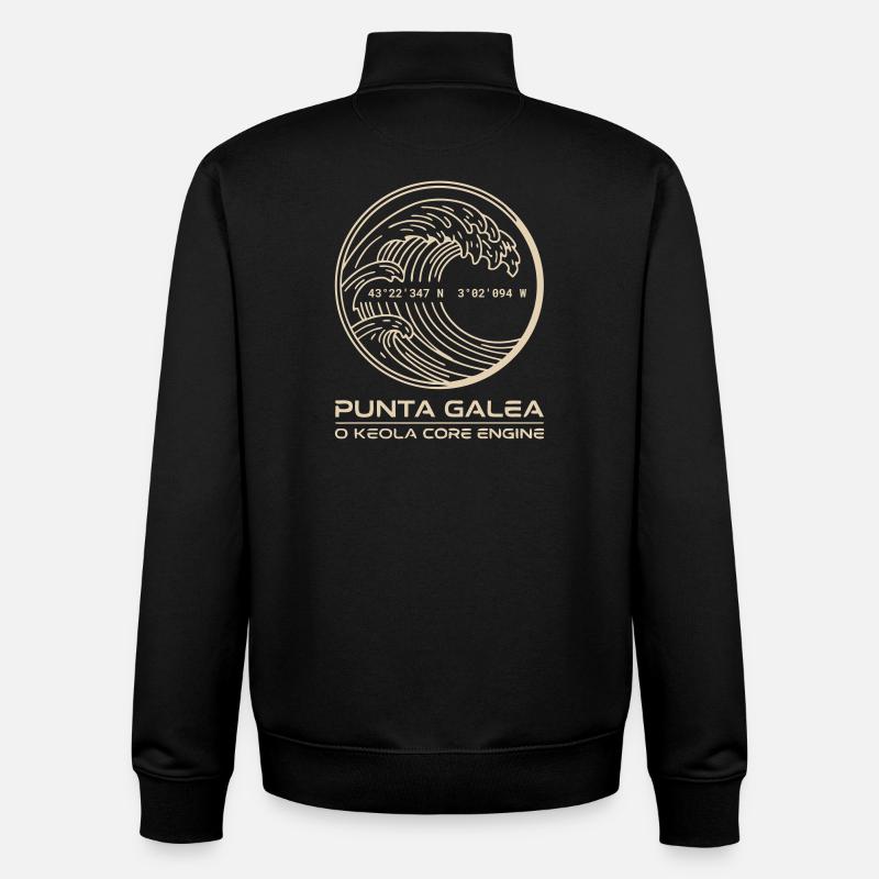 Onda d'Oro Punta Galea - Felpa unisex con zip in cotone biologico di Stanley/Stella - nero