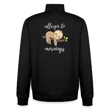 Allergisch gegen Morgen - Unisex Organic Zip Sweatshirt von Stanley/Stella - Schwarz - Hinten - AI Model Male 185 light (185cm)