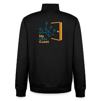 Mein Datengast - Unisex Organic Zip Sweatshirt von Stanley/Stella - Schwarz - Hinten - AI Model Male 185 light (185cm)