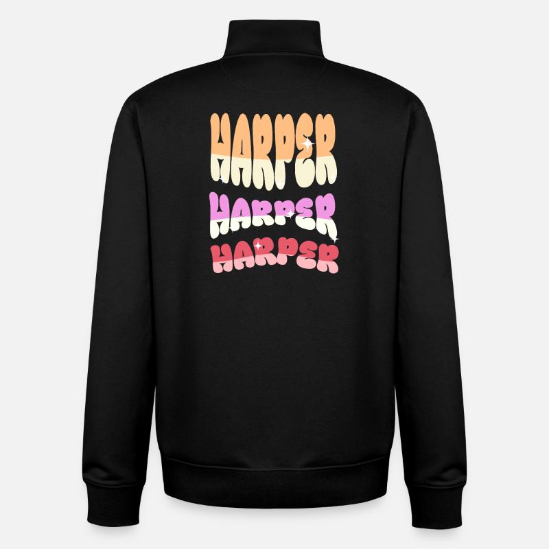 Harpiste - Sweat zippé unisexe en coton bio Stanley/Stella - noir
