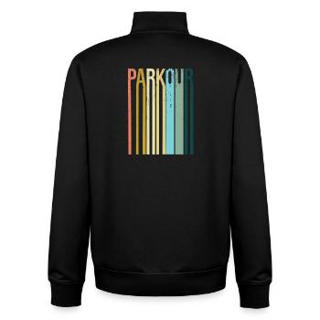 Parkour Retro Vintage - Unisex Organic Zip Sweatshirt by Stanley/Stella - black - Back - AI Model Male 185 light (185cm)