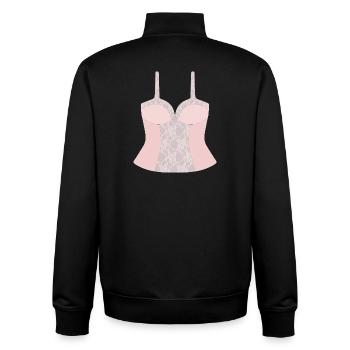 Spitzenrosa Korsettoberteil - Unisex Organic Zip Sweatshirt von Stanley/Stella - Schwarz - Hinten - AI Model Male 185 light (185cm)