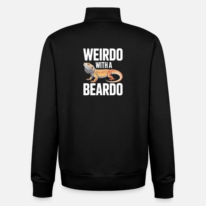 Un Drôle avec un Beardo - Sweat zippé unisexe en coton bio Stanley/Stella - noir