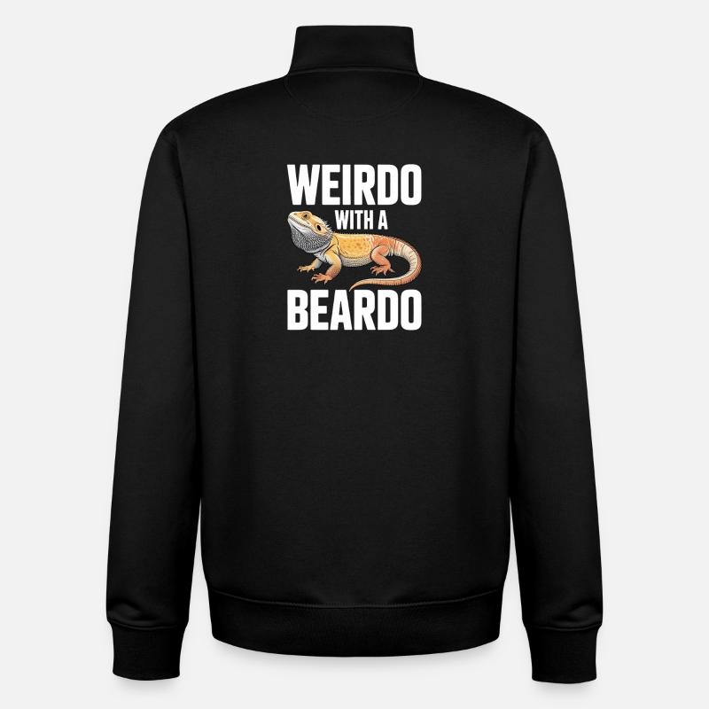 Weirdo Beardo Bearded Dragon Tee - Unisex Organic Zip Sweatshirt by Stanley/Stella - black