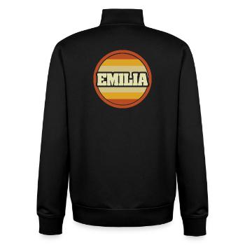 Vorname Emilia - Unisex Organic Zip Sweatshirt von Stanley/Stella - Schwarz - Hinten - AI Model Male 185 light (185cm)