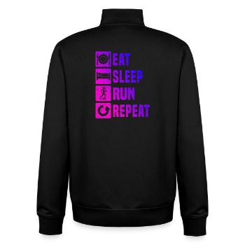 Klassisches Running Motiv - Unisex Organic Zip Sweatshirt von Stanley/Stella - Schwarz - Hinten - AI Model Male 185 light (185cm)