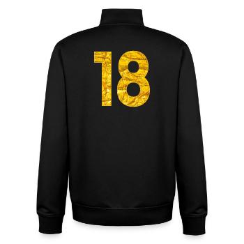 Zahl Achtzehn - Ziffer 18. Geburtstag - Unisex Organic Zip Sweatshirt von Stanley/Stella - Schwarz - Hinten - AI Model Male 185 light (185cm)