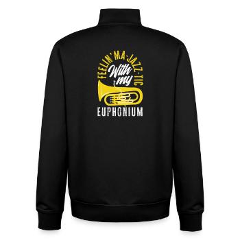 Vintage Euphonium Spieler - Unisex Organic Zip Sweatshirt von Stanley/Stella - Schwarz - Hinten - AI Model Male 185 light (185cm)