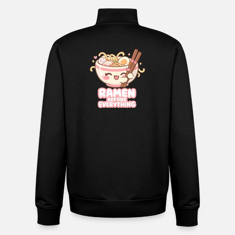 J’adore les ramen - Sweat zippé unisexe en coton bio Stanley/Stella - noir