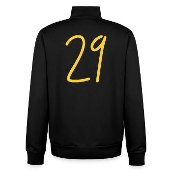 29 - Unisex Organic Zip Sweatshirt von Stanley/Stella - Schwarz - Hinten - AI Model Male 185 light (185cm)