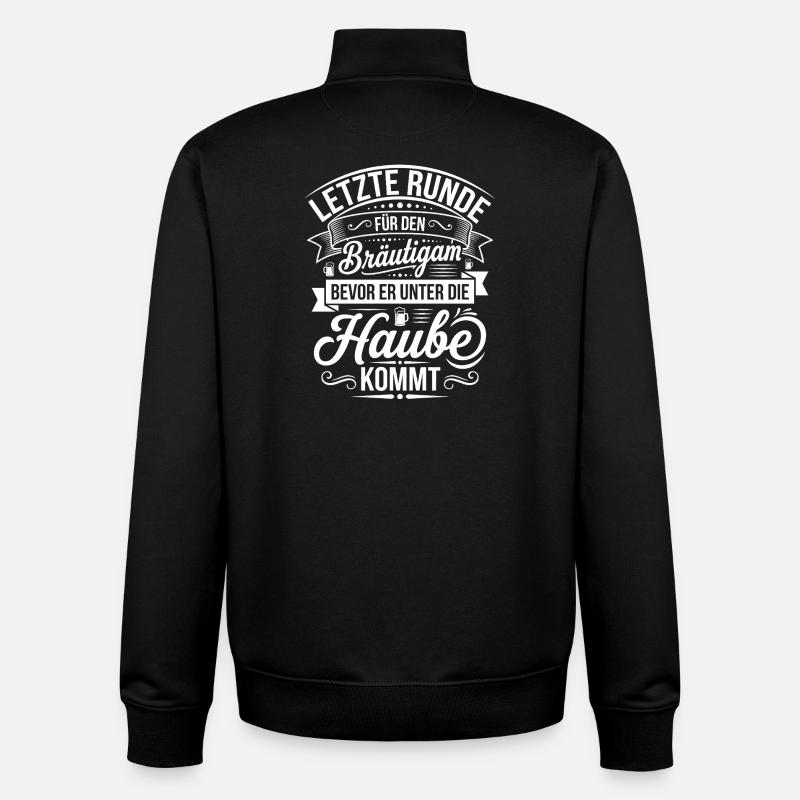 Letzte Runde vor der Hochzeit - Unisex Organic Zip Sweatshirt von Stanley/Stella - Schwarz