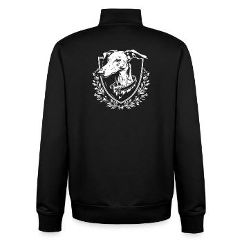 Dog emblem with laurel - Unisex Organic Zip Sweatshirt by Stanley/Stella - black - Back - AI Model Male 185 light (185cm)
