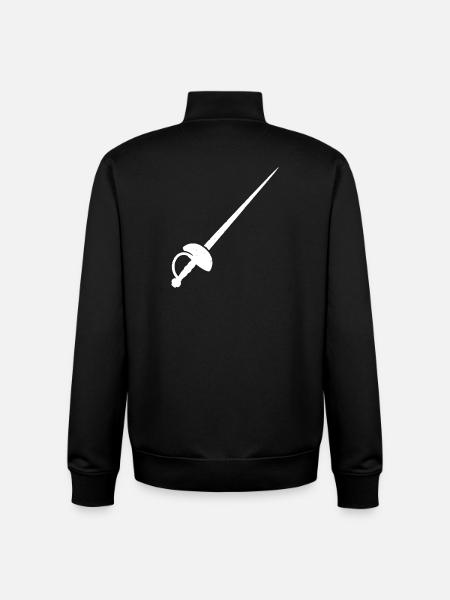 Rapier Fencing Musketeer Weapon Vector - Unisex Organic Zip Sweatshirt by Stanley/Stella - black