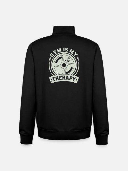 Gym is my therapy - Unisex Organic Zip Sweatshirt by Stanley/Stella - black
