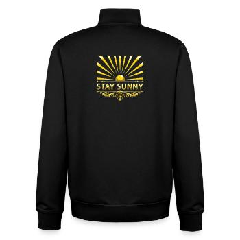 STAY SUNNY mit Verzierung - Unisex Organic Zip Sweatshirt von Stanley/Stella - Schwarz - Hinten - AI Model Male 185 light (185cm)
