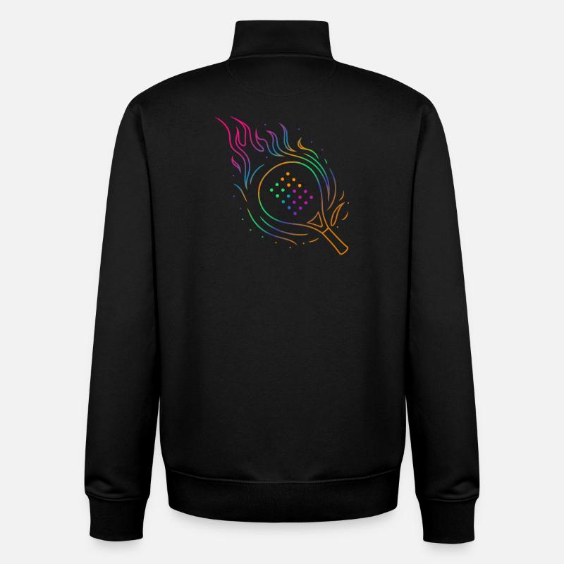 Padel mit flammendem Schläger Design - Unisex Organic Zip Sweatshirt von Stanley/Stella - Schwarz
