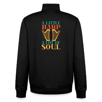 Funny Harmonica Player Little Harp Lot Of Soul - Unisex Organic Zip Sweatshirt von Stanley/Stella - Schwarz - Hinten - AI Model Male 185 light (185cm)