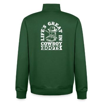 Rodeo Horse Riding Great Cowboy Boots Cowboy - Unisex Organic Zip Sweatshirt by Stanley/Stella - bottle green - Back - AI Model Male 185 dark (185cm)