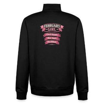 February Girl: Cold Heart Hot Soul - Unisex Organic Zip Sweatshirt von Stanley/Stella - Schwarz - Hinten - AI Model Male 185 light (185cm)