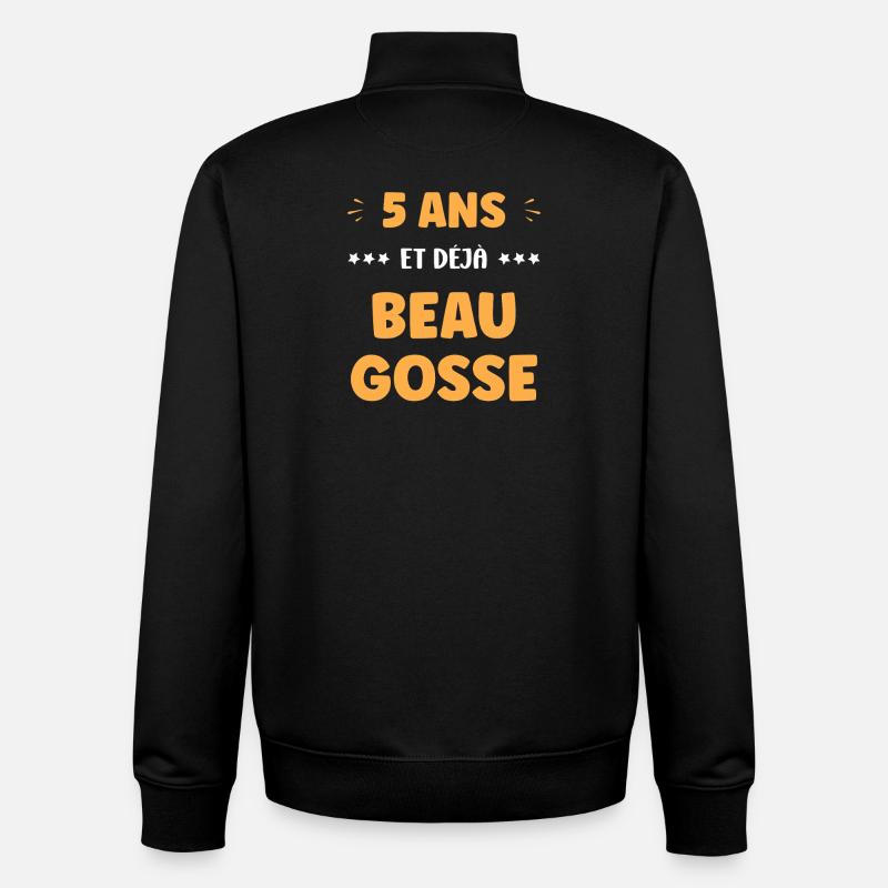5 ans - Sweat zippé unisexe en coton bio Stanley/Stella - noir