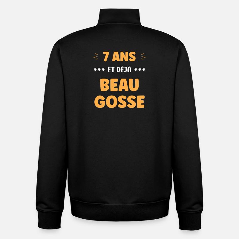 7 ans - Sweat zippé unisexe en coton bio Stanley/Stella - noir