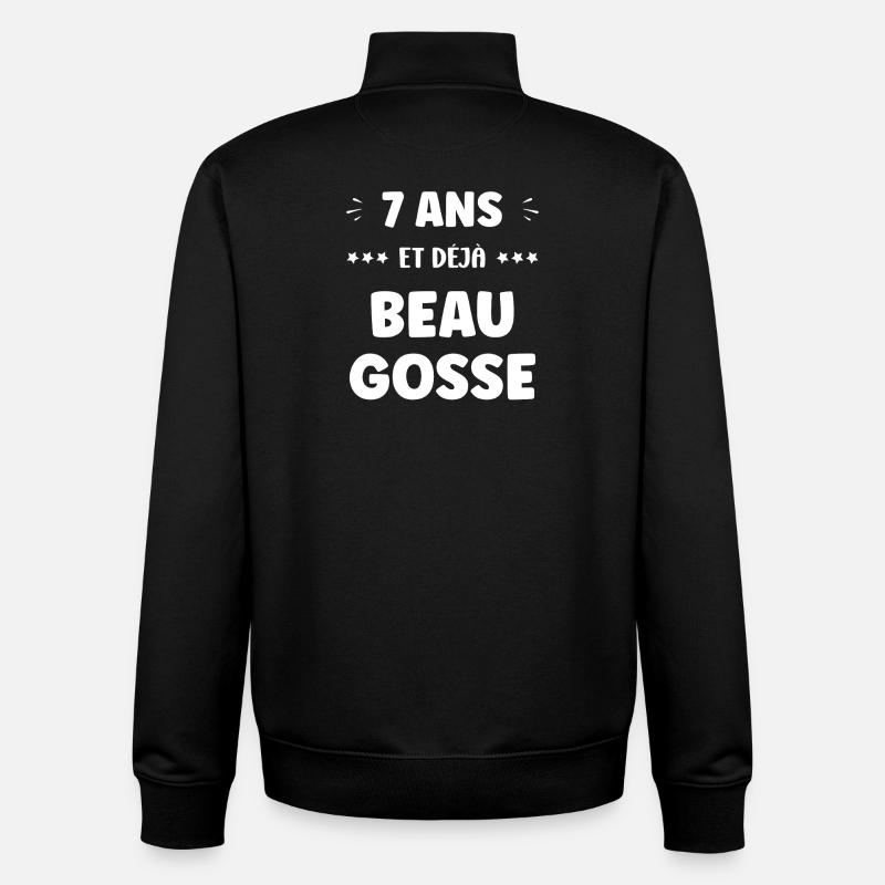 7 ans - Sweat zippé unisexe en coton bio Stanley/Stella - noir